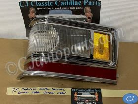 OEM 1975 1976 Cadillac Deville Calais Fleetwood LEFT DRIVER SIDE TURN SIGNAL PARK CORNER LIGHT LENS #5968017/#1605270/#5966731